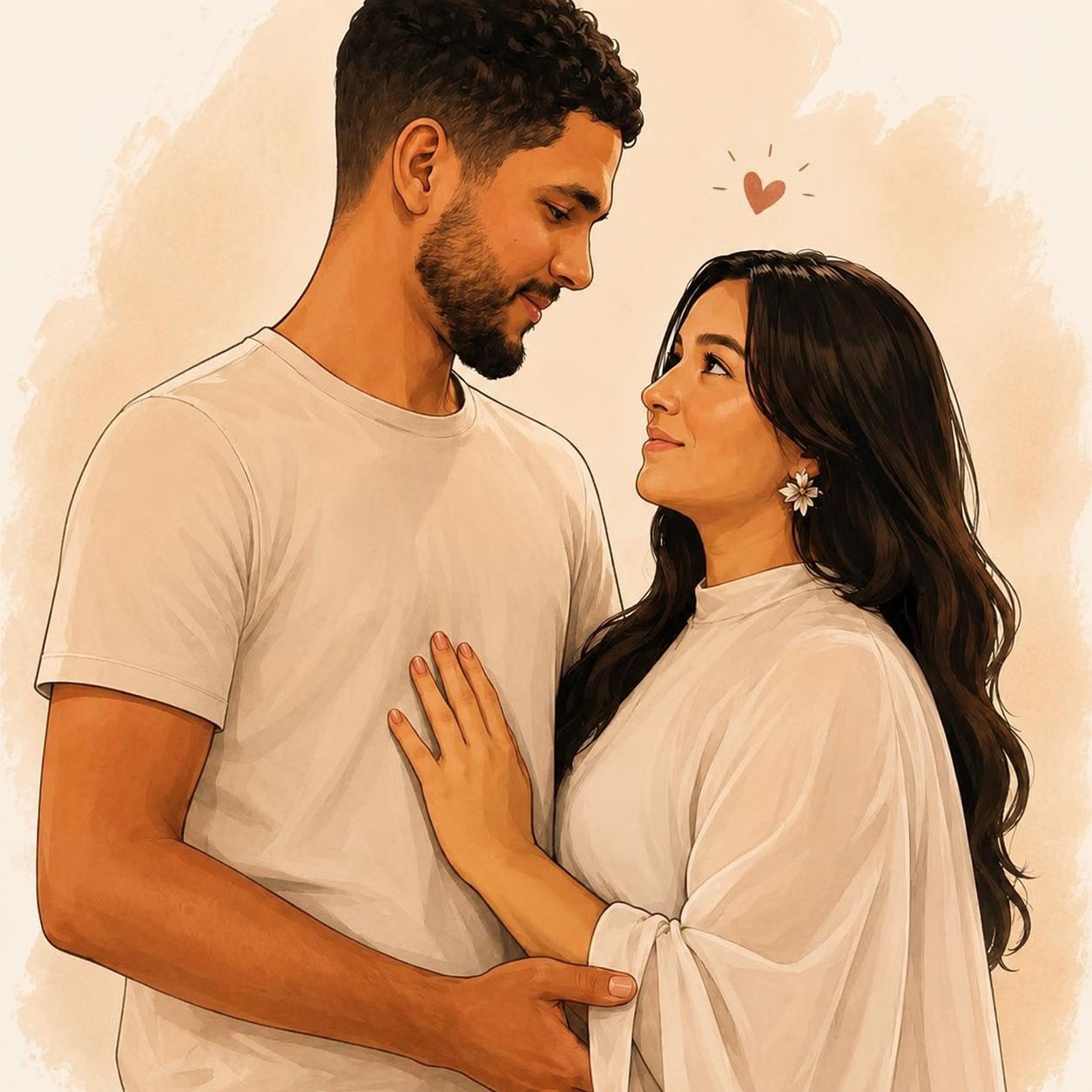 Lina e Janiel em foto de confirmação